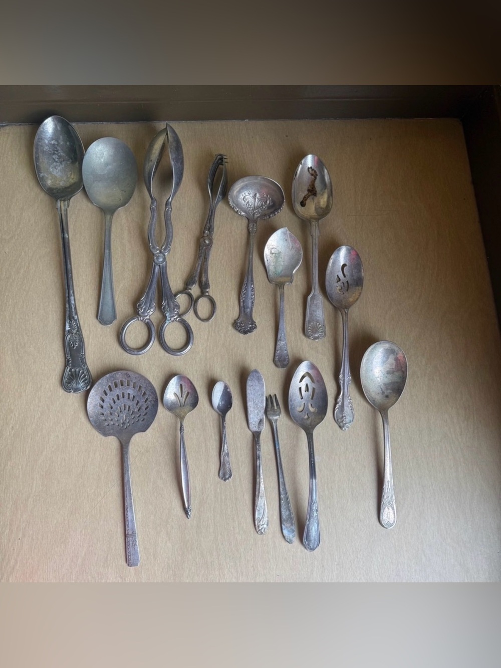 Wm Rogers International Silver Mixed Serving Flatware Lot 15pc Silverplate Fair